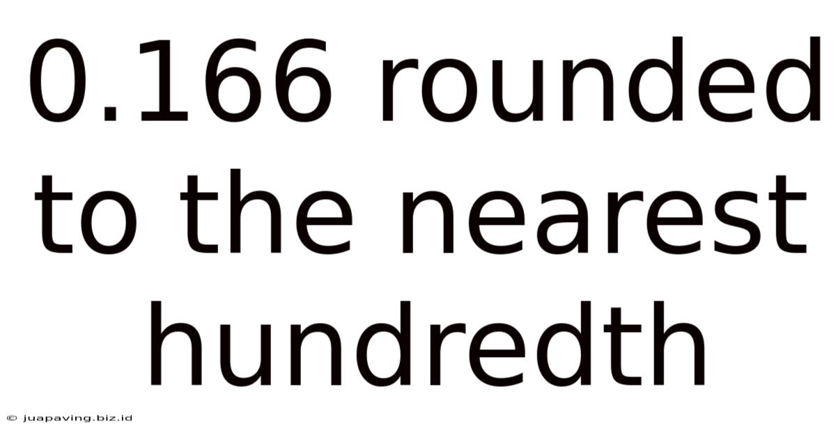 0.166 Rounded To The Nearest Hundredth