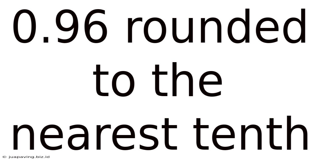 0.96 Rounded To The Nearest Tenth