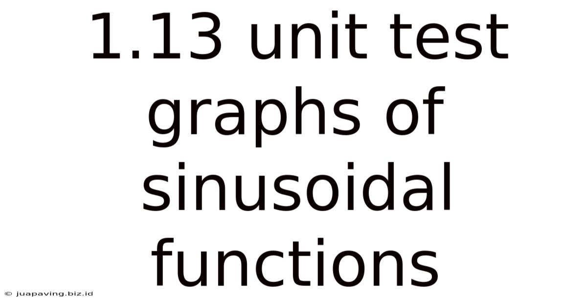 1.13 Unit Test Graphs Of Sinusoidal Functions