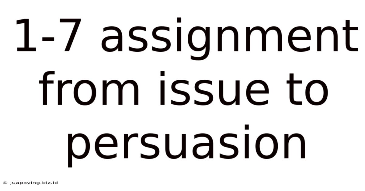 1-7 Assignment From Issue To Persuasion