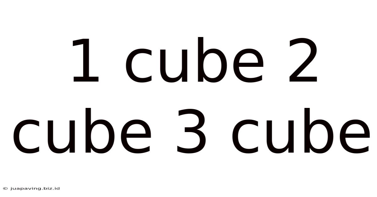 1 Cube 2 Cube 3 Cube