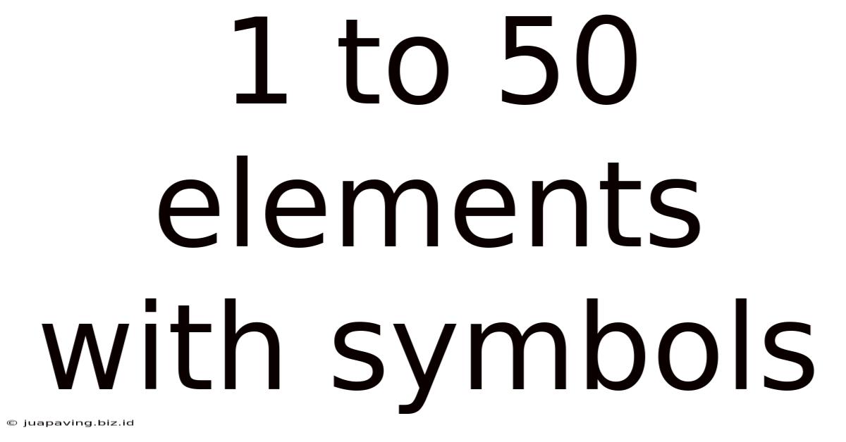 1 To 50 Elements With Symbols