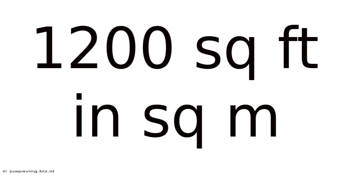 1200 Sq Ft In Sq M