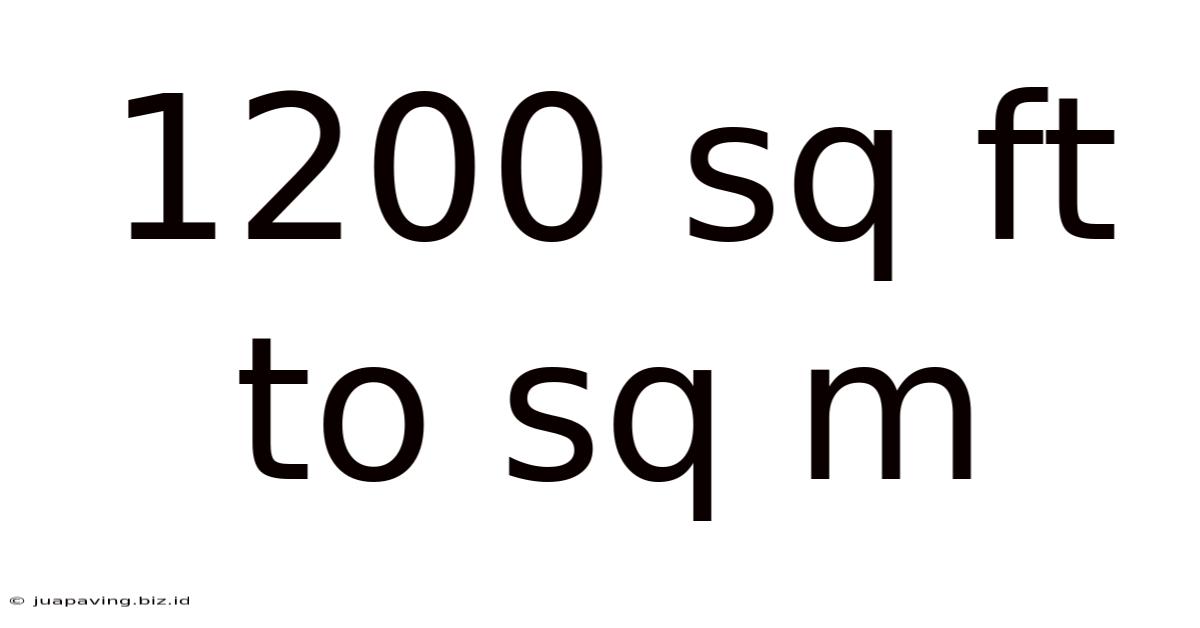 1200 Sq Ft To Sq M