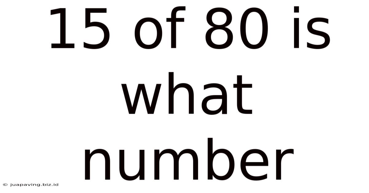 15 Of 80 Is What Number