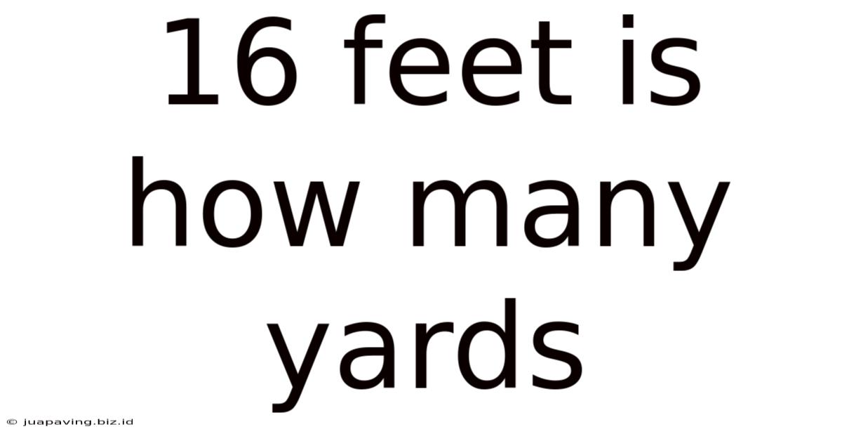 16 Feet Is How Many Yards