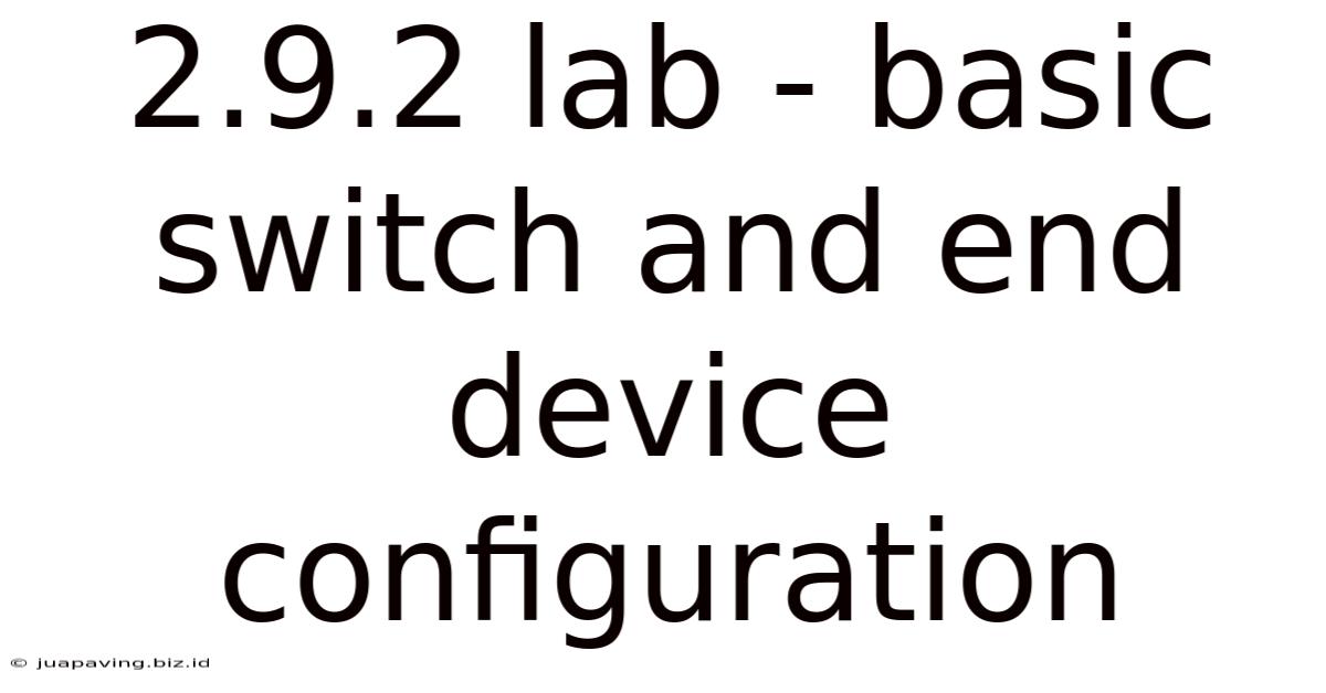 2.9.2 Lab - Basic Switch And End Device Configuration