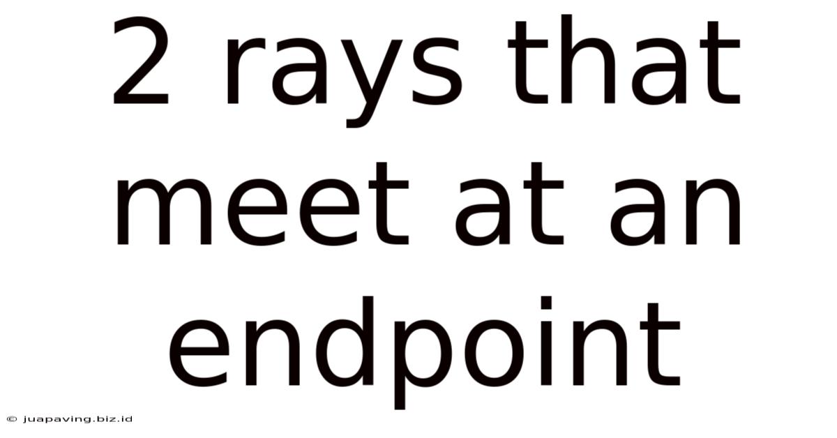 2 Rays That Meet At An Endpoint