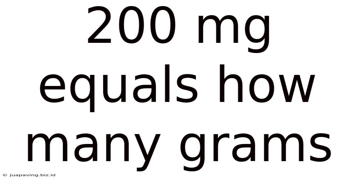 200 Mg Equals How Many Grams