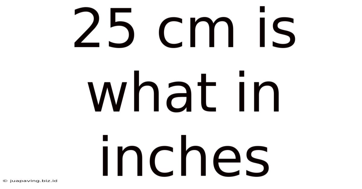 25 Cm Is What In Inches