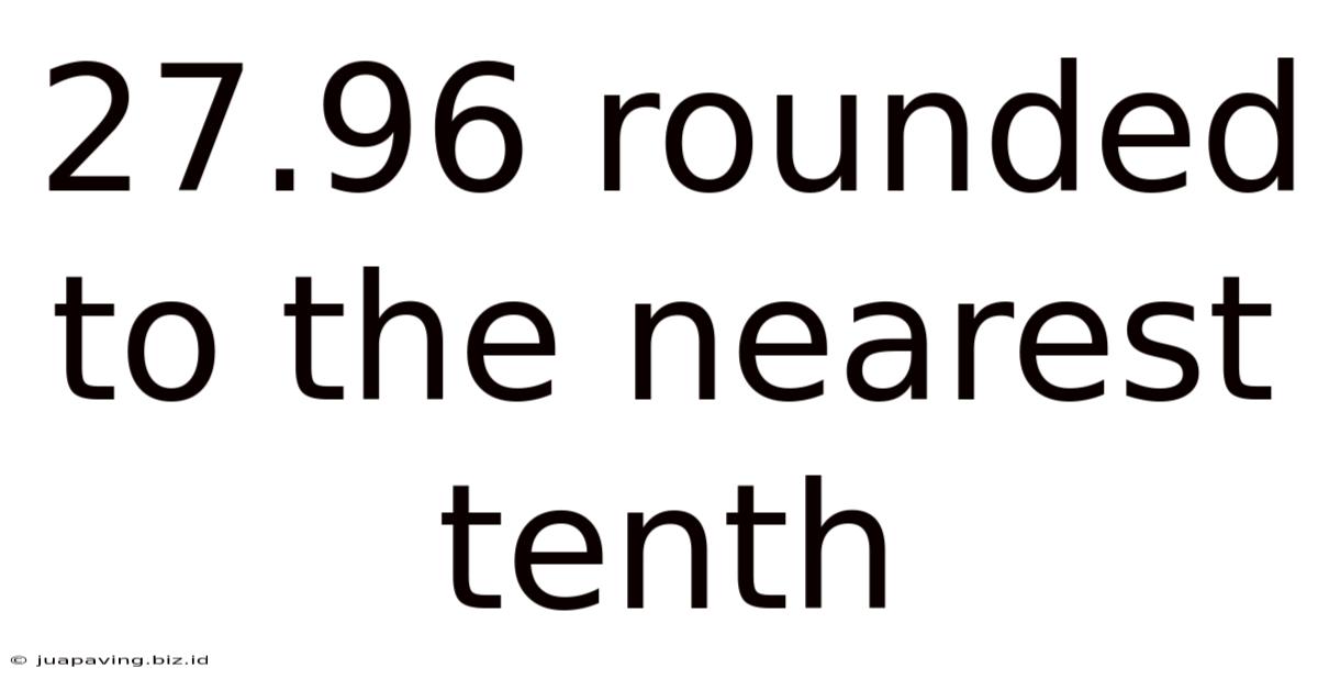 27.96 Rounded To The Nearest Tenth