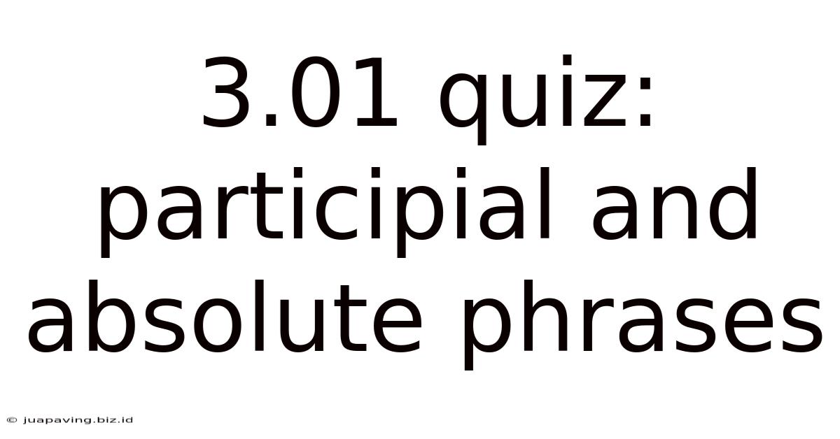 3.01 Quiz: Participial And Absolute Phrases
