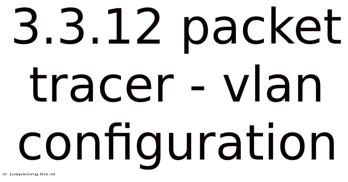 3.3.12 Packet Tracer - Vlan Configuration