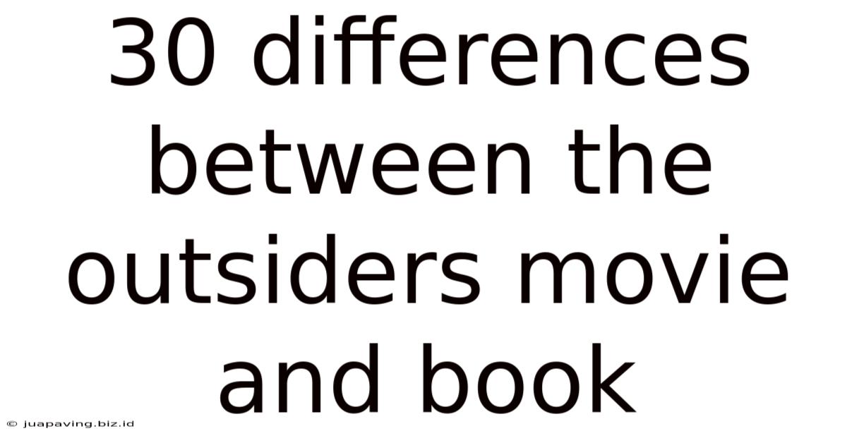 30 Differences Between The Outsiders Movie And Book