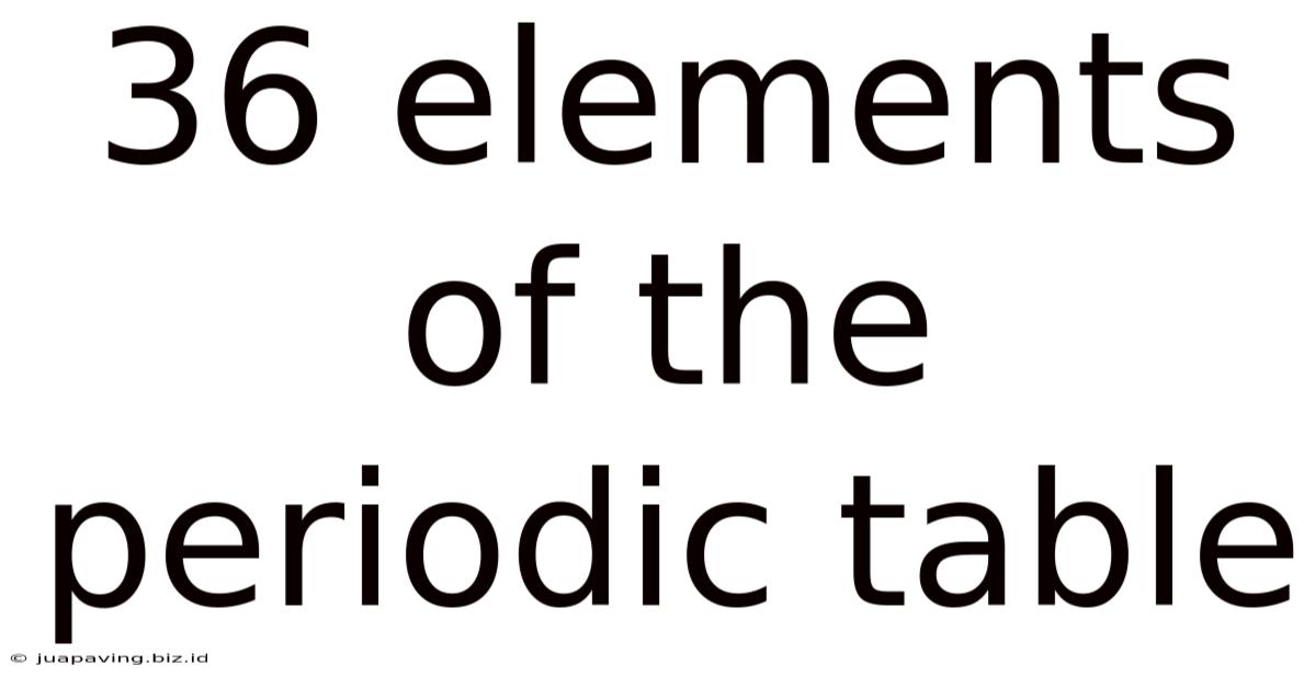 36 Elements Of The Periodic Table