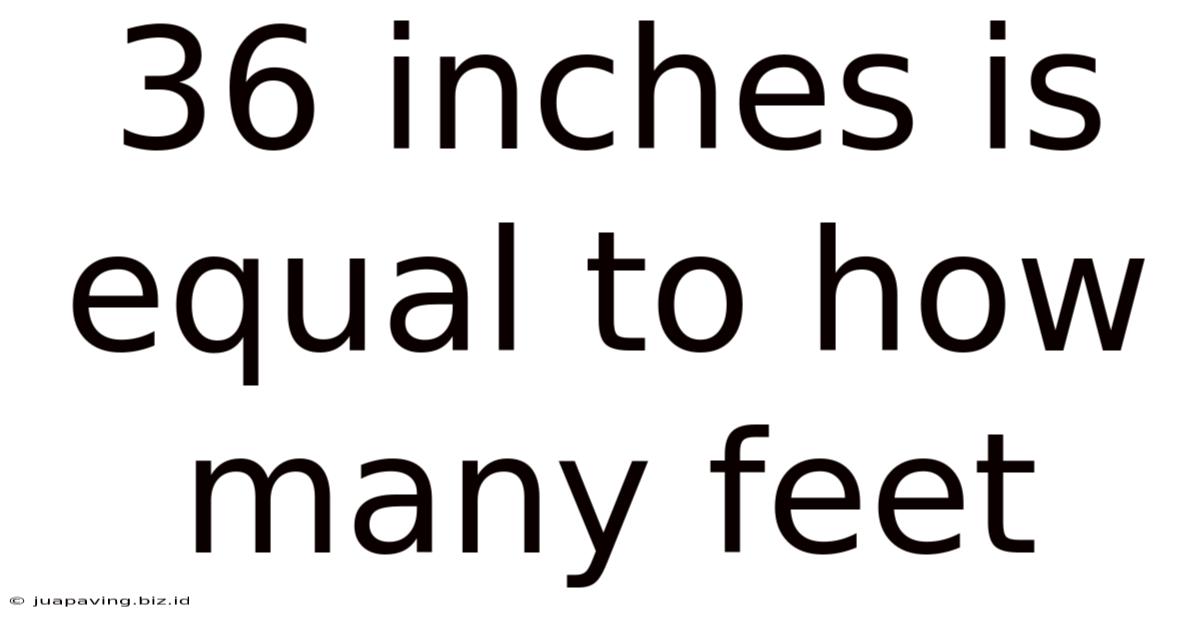 36 Inches Is Equal To How Many Feet