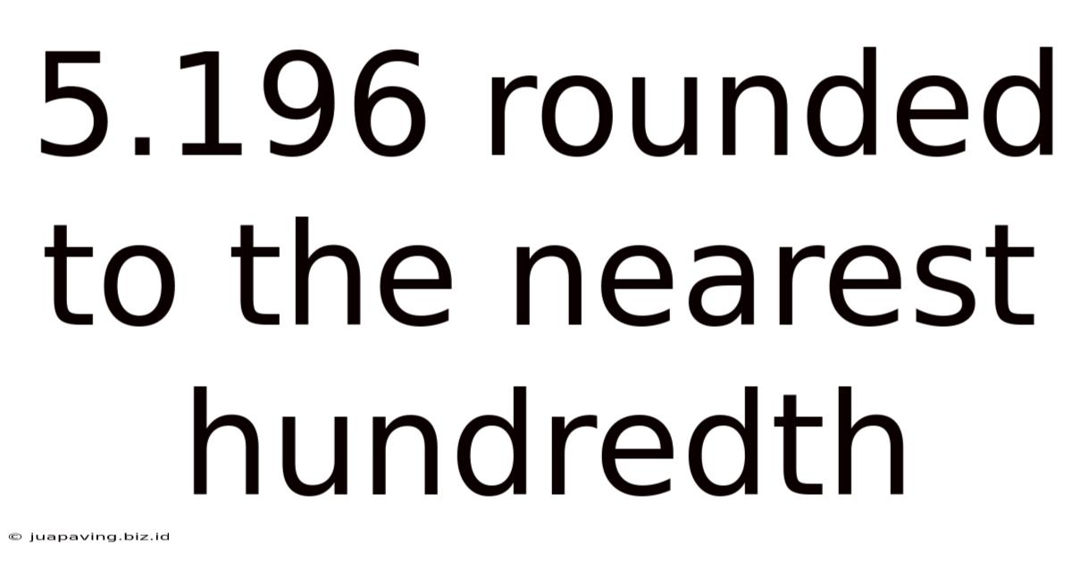 5.196 Rounded To The Nearest Hundredth