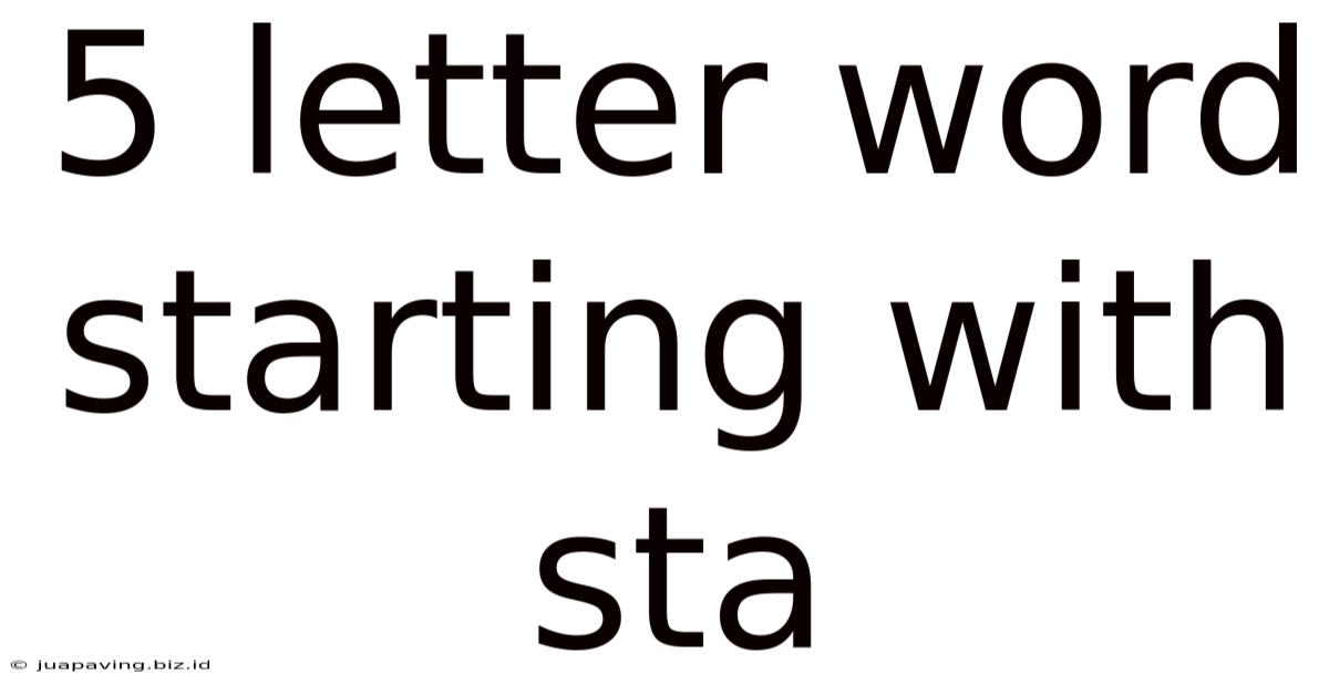 5 Letter Word Starting With Sta