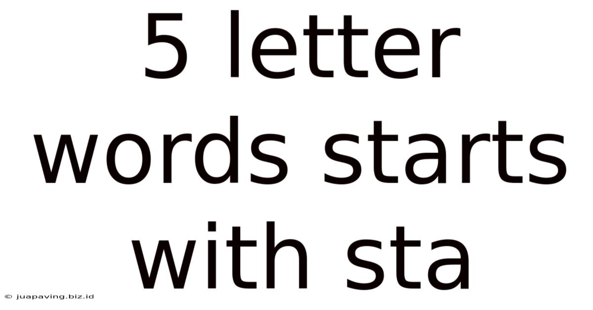 5 Letter Words Starts With Sta