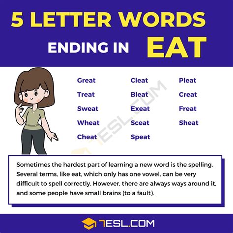 5 Letter Words That End With Eat