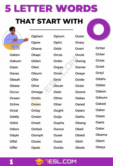 5 Letter Words With O W