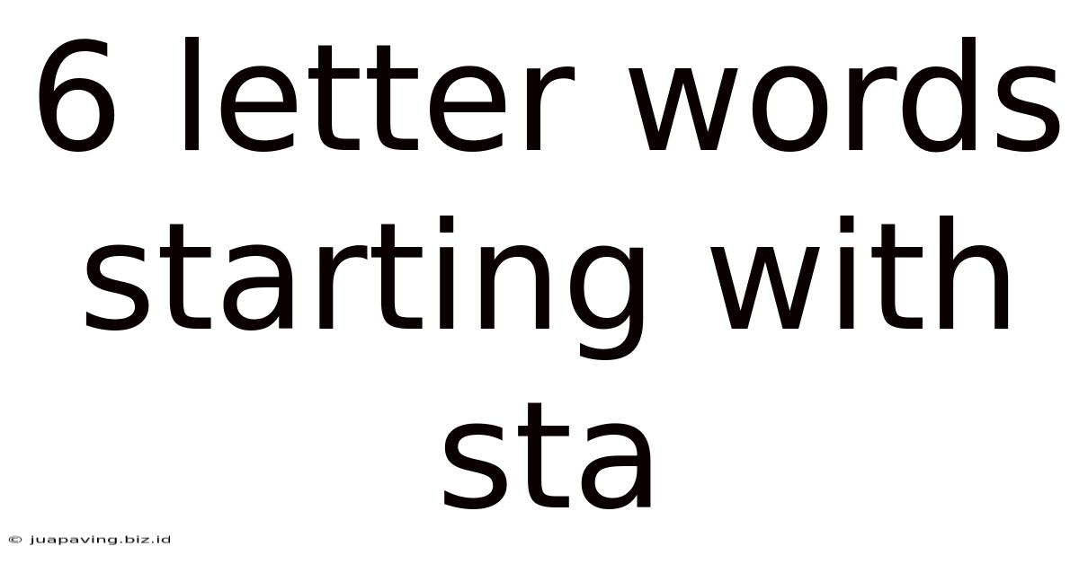 6 Letter Words Starting With Sta