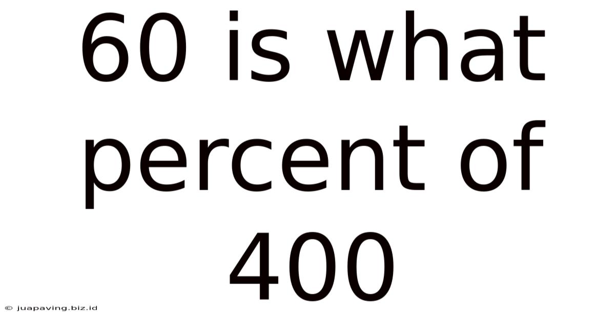 60 Is What Percent Of 400