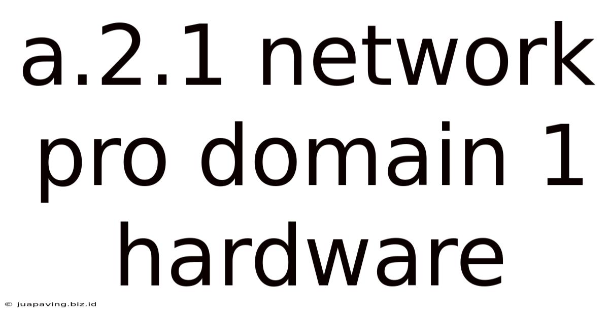 A.2.1 Network Pro Domain 1 Hardware