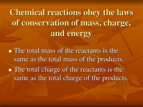 A Balanced Chemical Reaction Obeys The Law Of