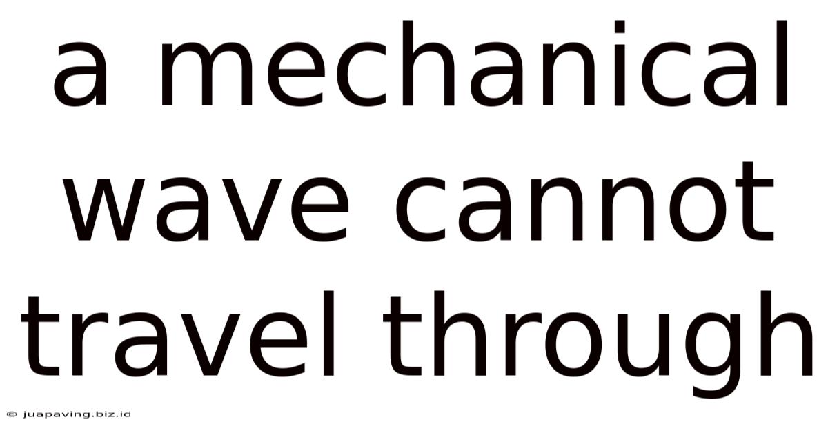 A Mechanical Wave Cannot Travel Through