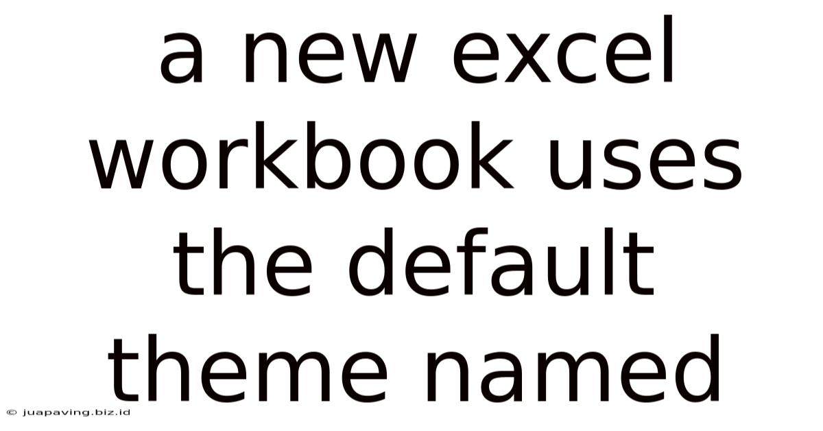 A New Excel Workbook Uses The Default Theme Named