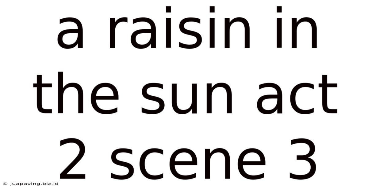 A Raisin In The Sun Act 2 Scene 3