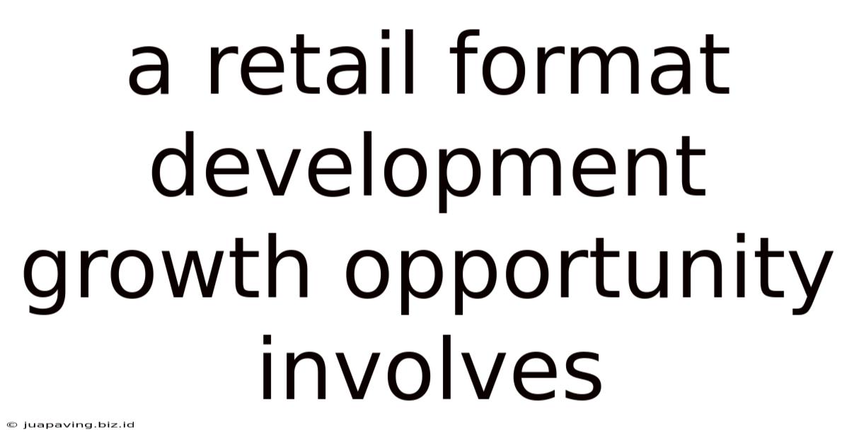 A Retail Format Development Growth Opportunity Involves