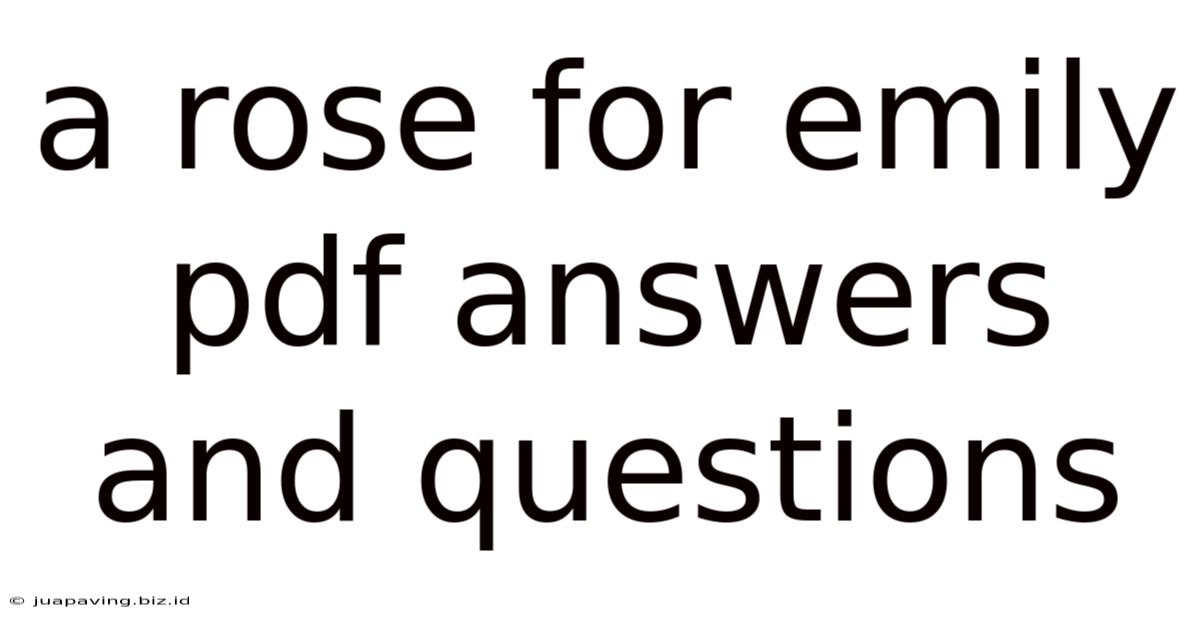 A Rose For Emily Pdf Answers And Questions