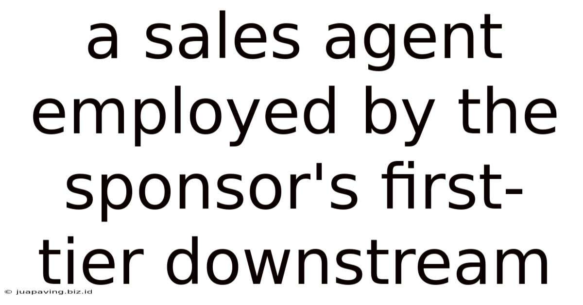 A Sales Agent Employed By The Sponsor's First-tier Downstream