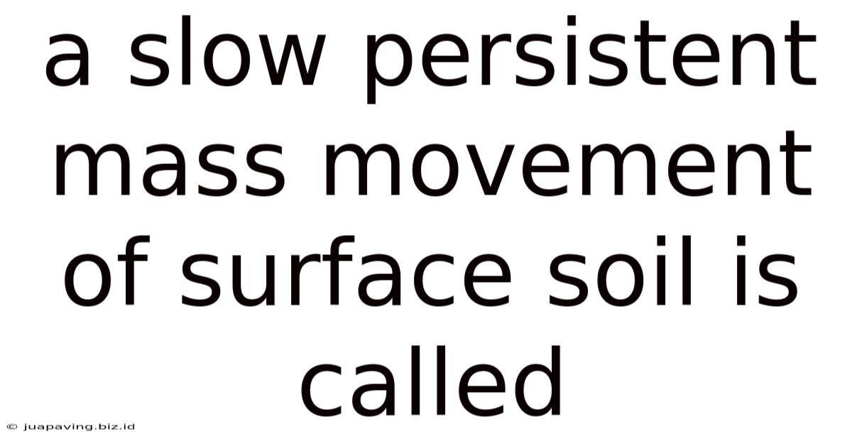 A Slow Persistent Mass Movement Of Surface Soil Is Called