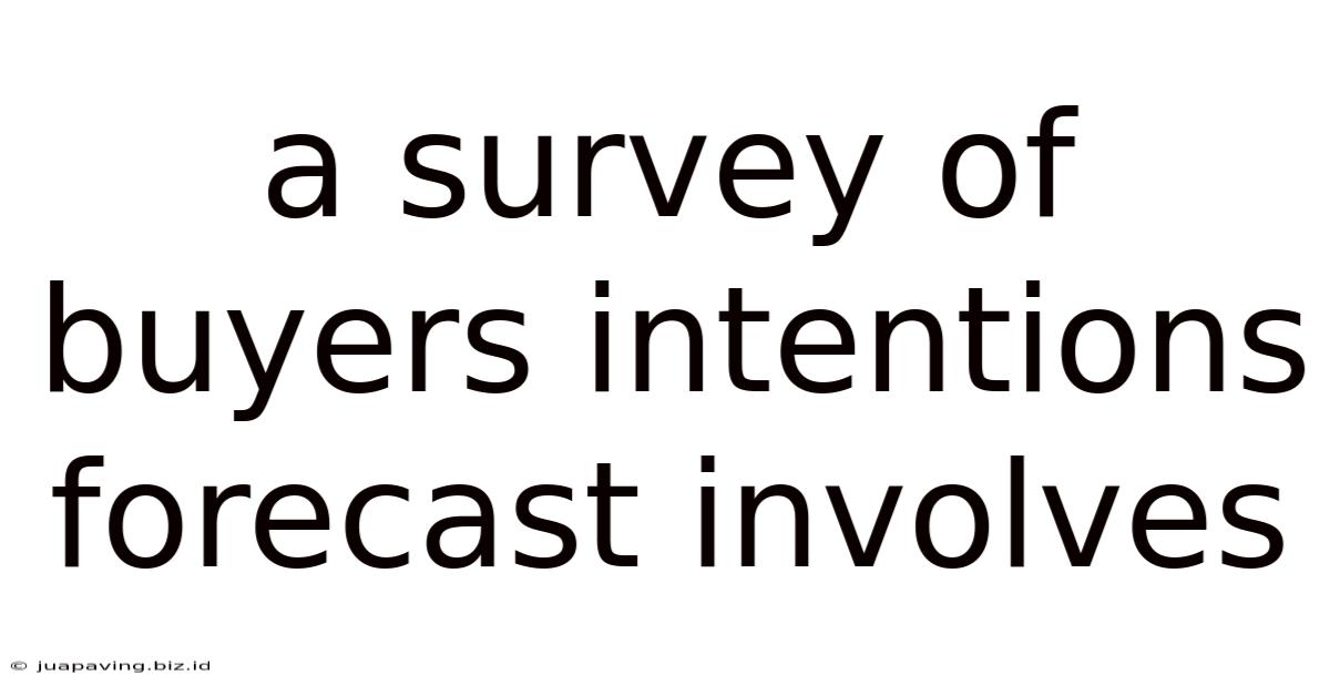A Survey Of Buyers Intentions Forecast Involves