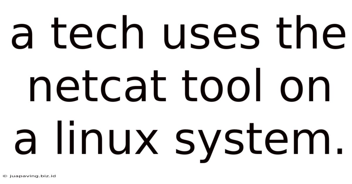 A Tech Uses The Netcat Tool On A Linux System.