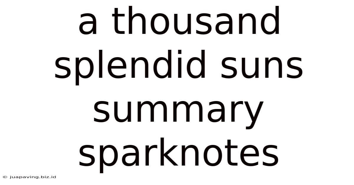 A Thousand Splendid Suns Summary Sparknotes