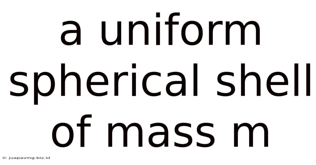 A Uniform Spherical Shell Of Mass M