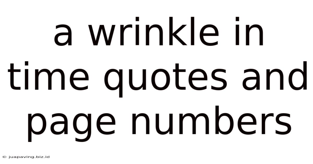 A Wrinkle In Time Quotes And Page Numbers