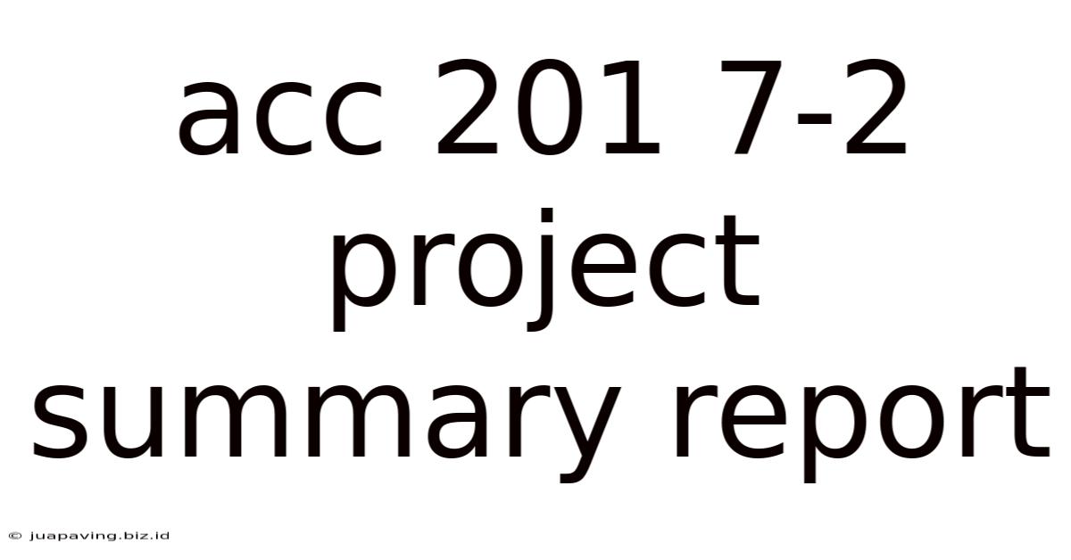 Acc 201 7-2 Project Summary Report