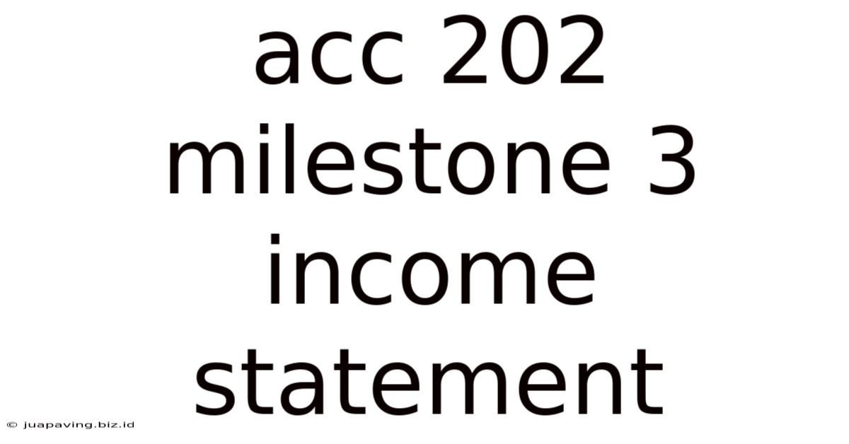Acc 202 Milestone 3 Income Statement
