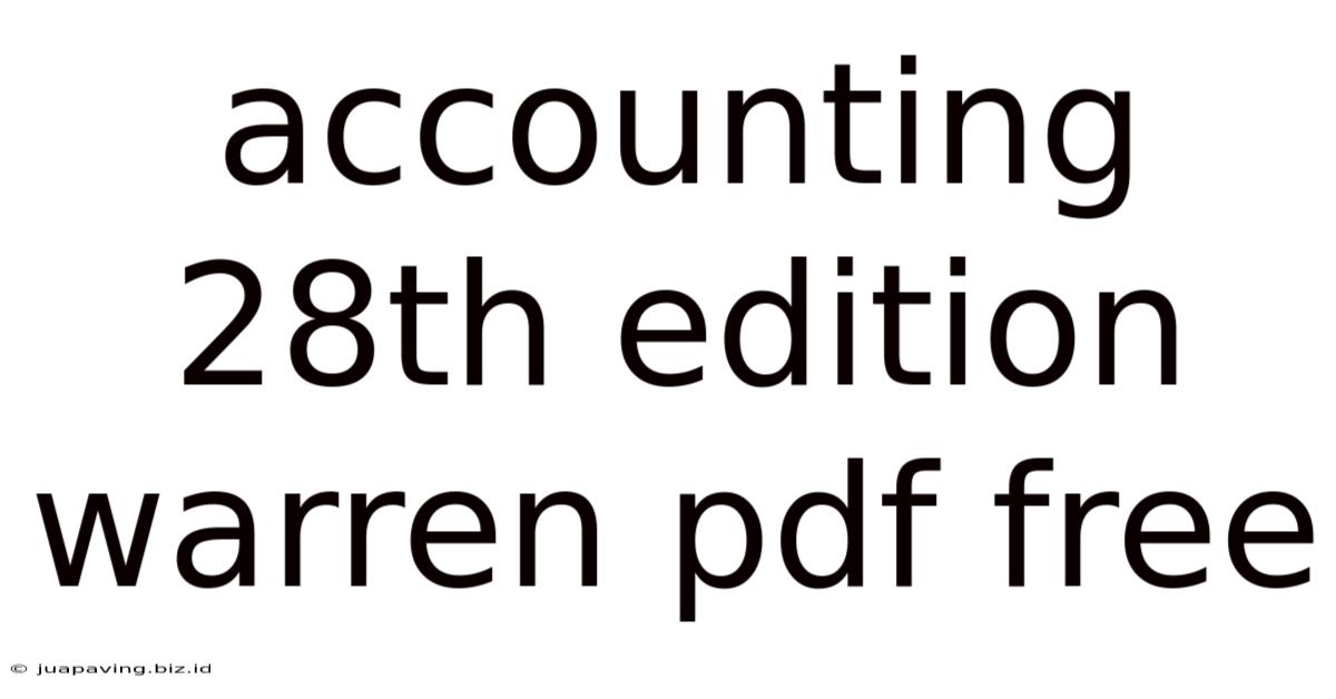 Accounting 28th Edition Warren Pdf Free
