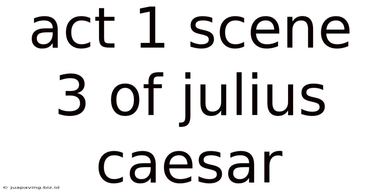 Act 1 Scene 3 Of Julius Caesar