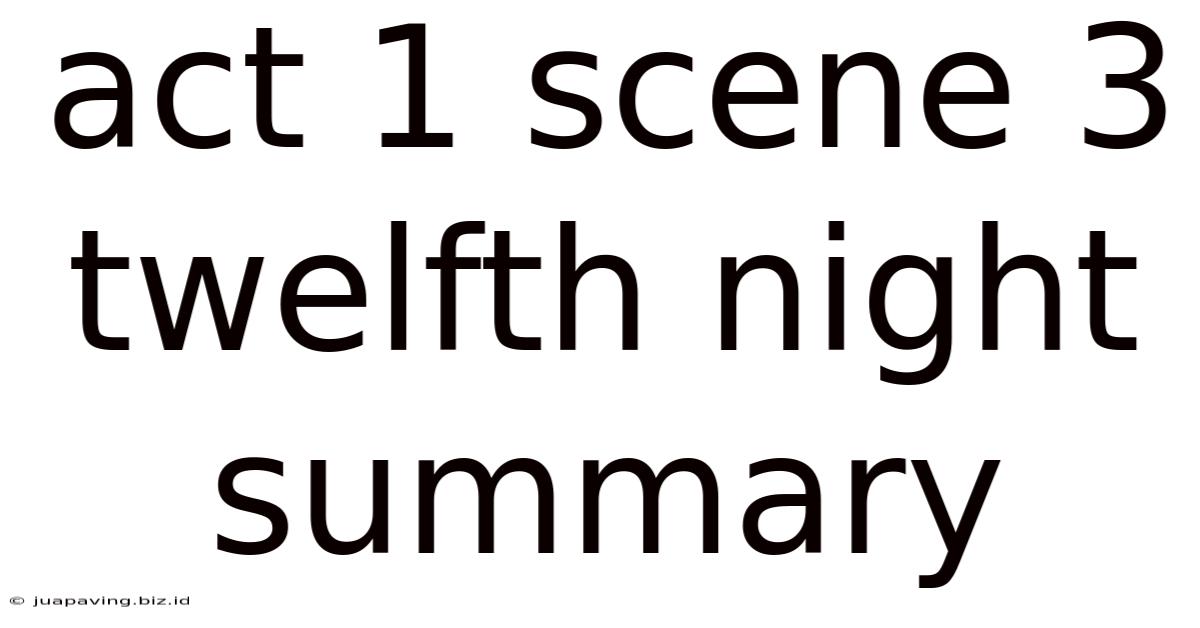 Act 1 Scene 3 Twelfth Night Summary