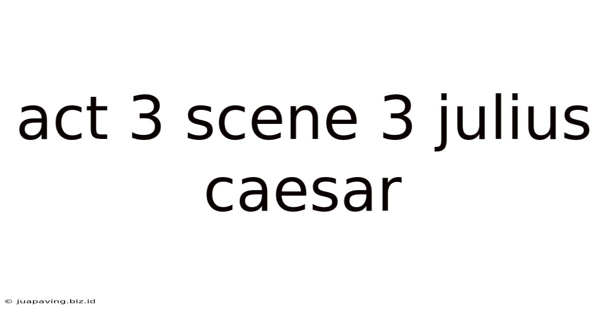 Act 3 Scene 3 Julius Caesar