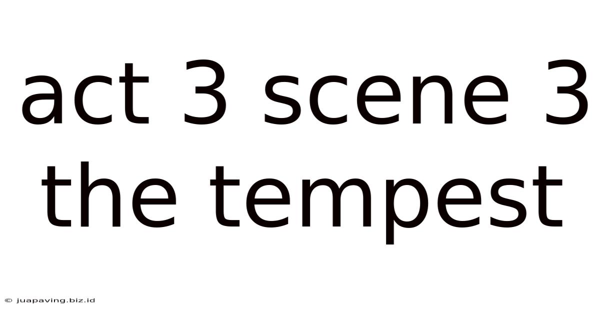 Act 3 Scene 3 The Tempest