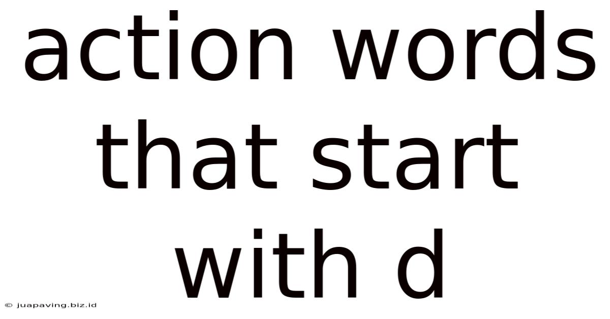 Action Words That Start With D
