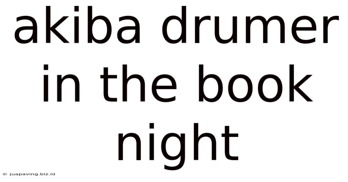 Akiba Drumer In The Book Night